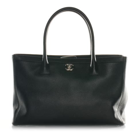 chanel black cerf tote|chanel executive shopper tote.